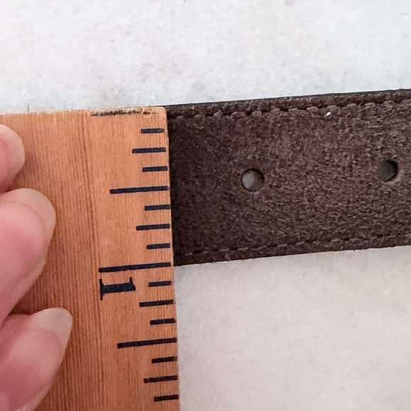 Brown suede Leather Men's Belt with Silver Buckle made in Italy belt Italy made - Picture 9 of 9